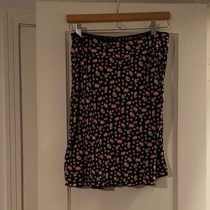 Free People Floral Black and Pink Women's Skirt